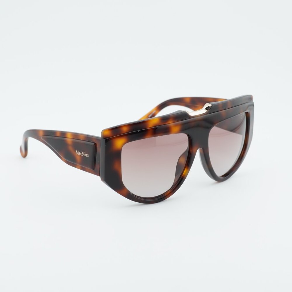 Exclusive Sale! Max Mara ORSOLA MM0083 52F Sunglasses Dark Havana Shield Frame - Picture 6 of 11